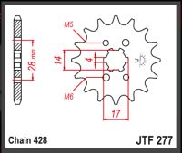 JT Forkædehjul - JTF277.13 -CRF125 14-22