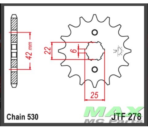 JT Fortandhjul - JTF278.16 CB350 CB400T