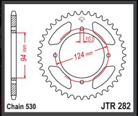 JT Bagkædehjul - JTR282.34 CB500F 72-78
