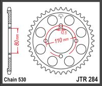 JT Bagkædehjul - JTR284.40 CB650 79-82