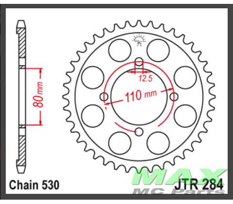 JT Bagkædehjul - JTR284.48 CB750K/F 71-