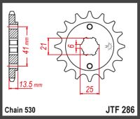 JT Fortandhjul - JTF286.15 VF500F 84-87