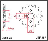 JT Fortandhjul - JTF287.13 CRF250R 09-10