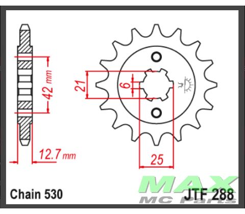 JT Fortandhjul - JTF288.18 CB750 K 71-76