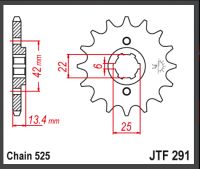 JT Fortandhjul JTF291.17T CB350 CMX450