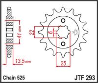 JT Fortandhjul - JTF293.16 VT600C 88-89