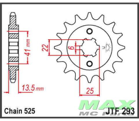 JT Fortandhjul - JTF293.16 VT600C 88-89