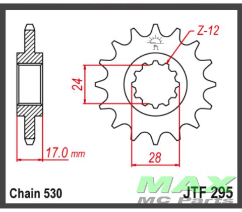 JT Fortandhjul - JTF295.14 CBR600 TRACK