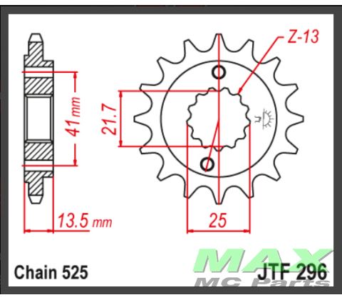 JT Fortandhjul - JTF296.16 VT600C XRV650