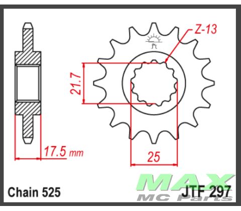 JT Fortandhjul - JTF297.15 VFR400 CBF500