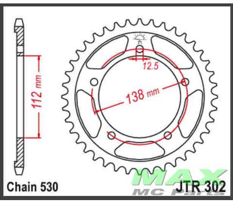 JT Bagkædehjul - JTR302.40 CB1100 14-20