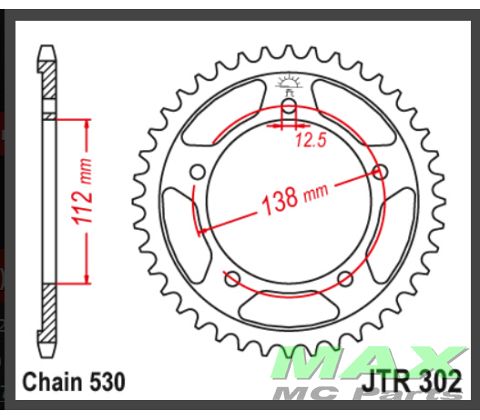JT Bagkædehjul - JTR302/41 CBF1000 VFR10
