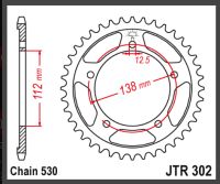 JT Bagkædehjul - JTR302/42 CBR900 92-95