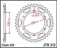 JT Bagkædehjul - JTR312/40