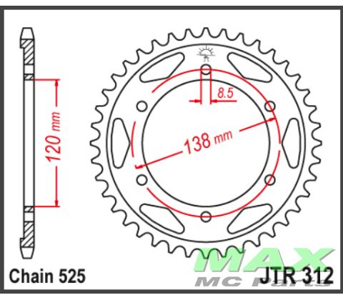 JT Bagkædehjul - JTR312/40