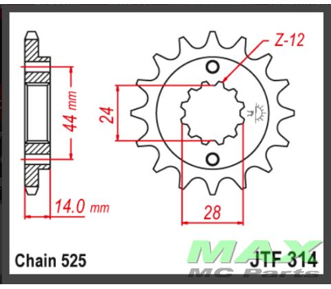 JT Fortandhjul - JTF314.16 XRV750 AFRICA