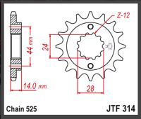 JT Fortandhjul - JTF314.16 XRV750 AFRICA