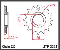 JT Forkædehjul - JTF3221.13 POLARIS ATV