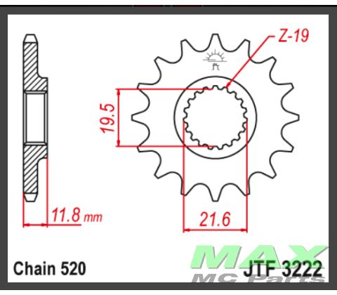 JT Forkædehjul - JTF3222.11 POLARIS ATV