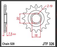 JT Forkædehjul - JTF326.13 CR125R 87-03
