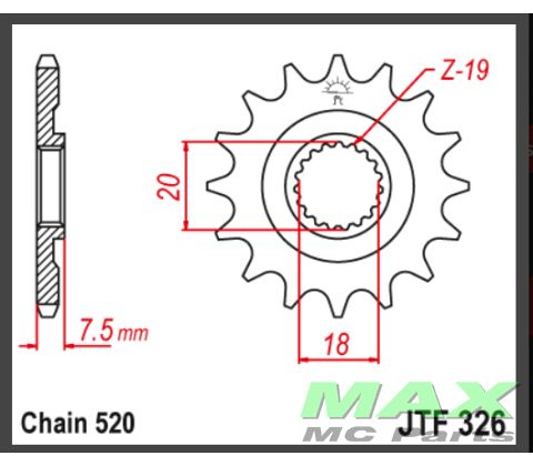 JT Forkædehjul - JTF326.13 CR125R 87-03