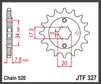 JT Fortandhjul - JTF327.15 CRM125 50 MX