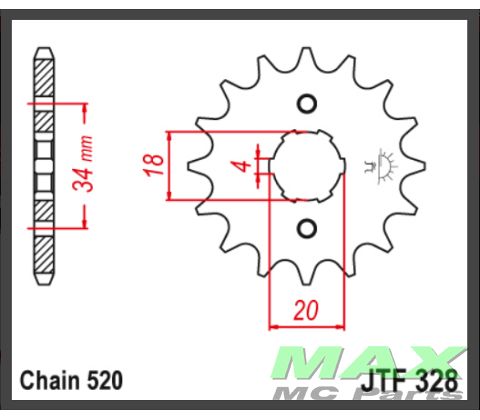 JT Forkædehjul - JTF328.13 XR250 XL250