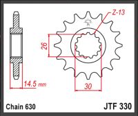 JT Fortandhjul - JTF330.15 CB750 KZ/FZ 
