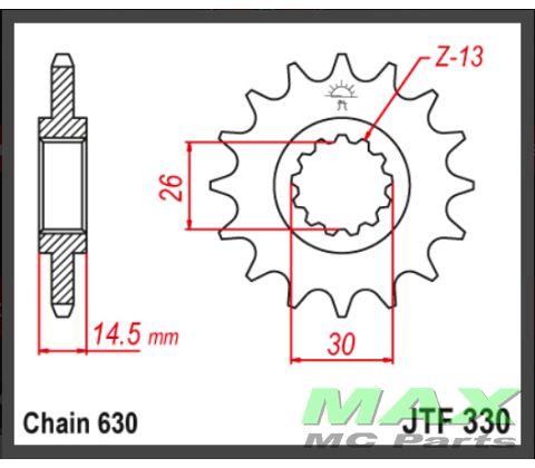 JT Fortandhjul - JTF330.15 CB750 KZ/FZ 