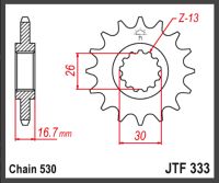 JT Forkædehjul - JTF333.16 CBR600 CBR900