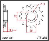 JT Fortandhjul - JTF335.15 CBX1000 78-80