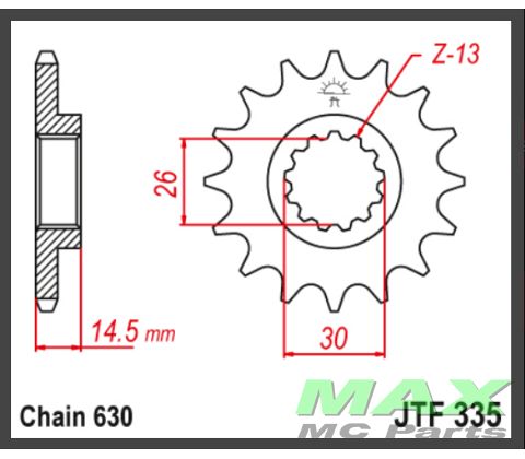JT Fortandhjul - JTF335.15 CBX1000 78-80