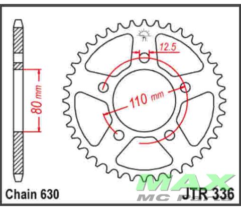 JT Bagkædehjul - JTR336.35 CBX1000 78-80