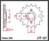 JT Forkædehjul - JTF337.14 CR250 CR450