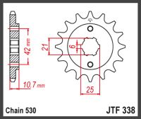 JT Fortandhjul - JTF338.16 CBX550 CB650