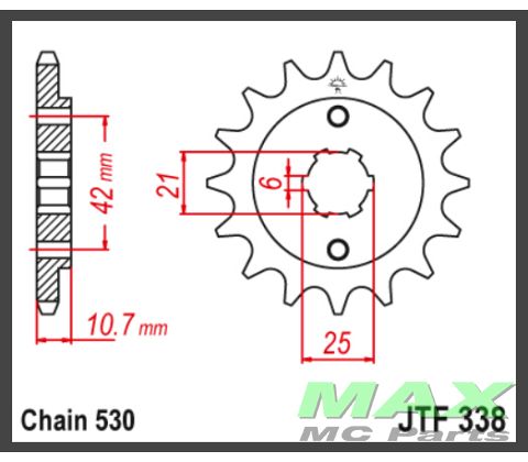 JT Fortandhjul - JTF338.16 CBX550 CB650