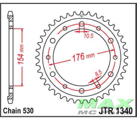 JT Bagkædehjul *USE:1340/43T*
