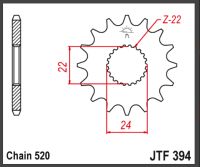 JT Fortandhjul - JTF394.14 APRILIA 125 R
