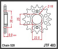 JT Fortandhjul - JTF403.15 BMW G450 X