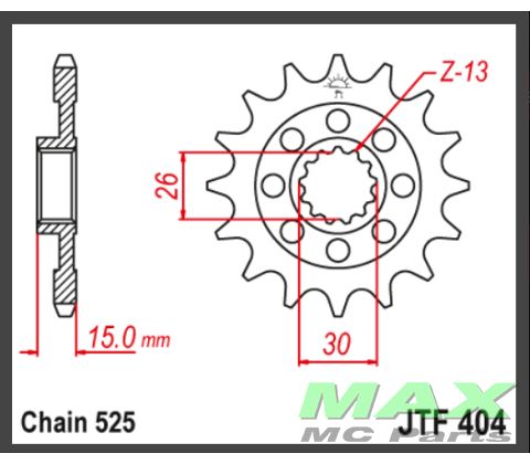 JT Fortandhjul - JTF404.17 BMW S1000RR 