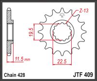 JT Fortandhjul - JTF409.14 KLX125 DRZ125