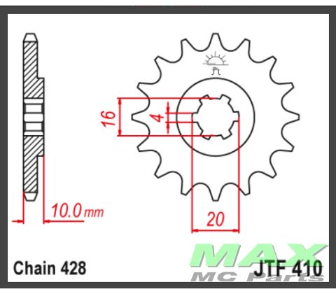 JT Forkædehjul - JTF410.13*USE: F410/13T