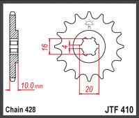 JT Fortandhjul - JTF410.14 HYOSUNG GT125