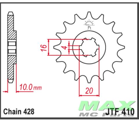 JT Fortandhjul - JTF410.15 TU250 GZ250