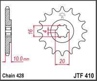 JT Fortandhjul - JTF410.15 TU250 GZ250