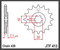Forkædehjul JTF413.16 - SUZUKI RM80 86-8