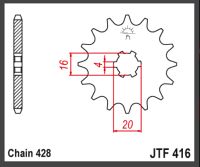 JT Fortandhjul - JTF416.13 RM80 RM85 YZ8