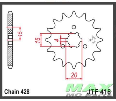 JT Fortandhjul - JTF418.14 KH125 KX125 