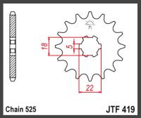 JT Fortandhjul - JTF419.15 SUZ TS250 TS4