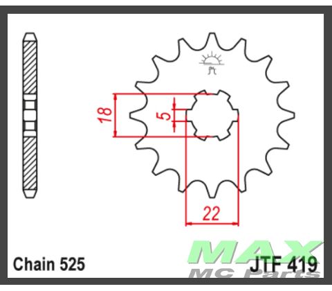 JT Fortandhjul - JTF419.15 SUZ TS250 TS4